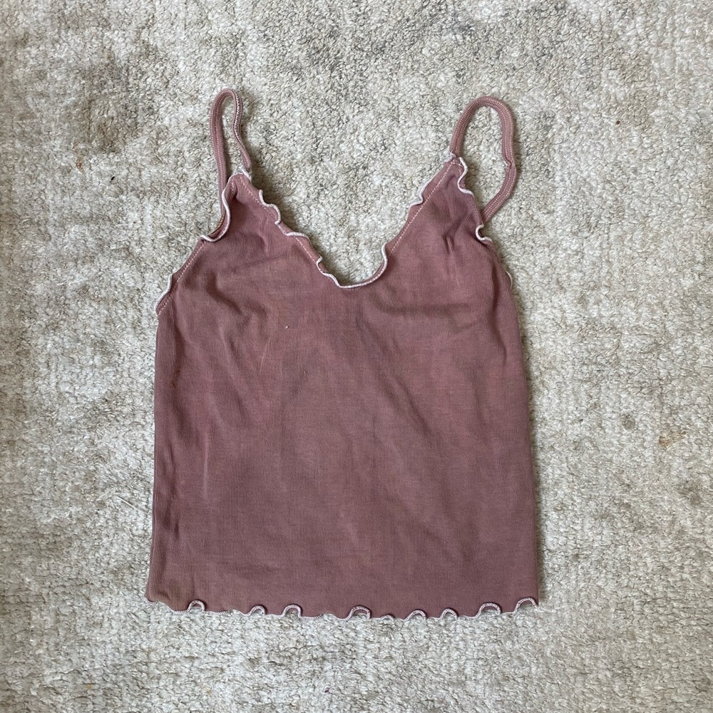 Brown cropped brandy melville tank top, women’s one size